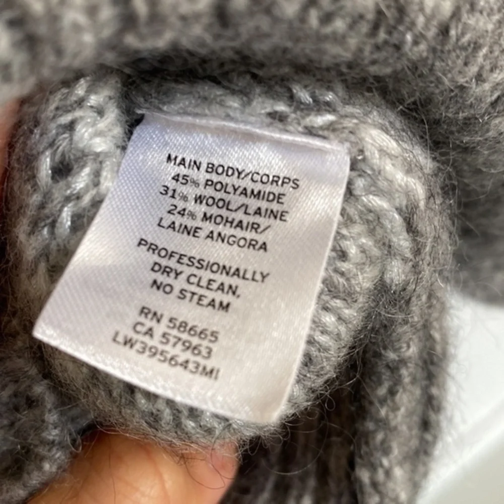 Lewit Jacquard mohair metallic and gray chunky wool mohair oversized  sweater